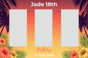Cadre photo personnalisé thème Ibiza pour photobooth loué à Montpellier et dans l'Hérault
