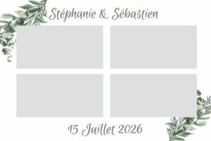Cadre 4 photos personnalisé thème champêtre et olive pour photobooth loué à Montpellier et dans l'Hérault